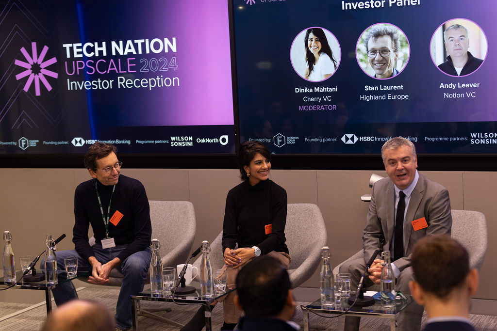 Stan Laurent (Highland Europe), Dinika Mahtani (Cherry VC), and Andy Leaver (Notion VC).